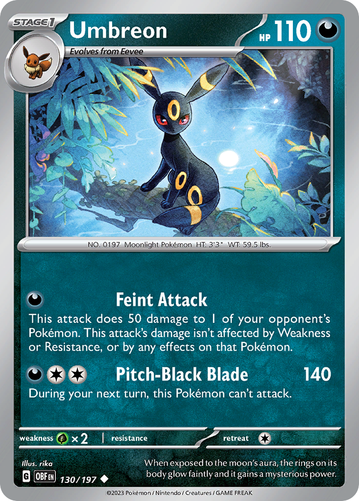 Obsidian Flames Umbreon #130/197